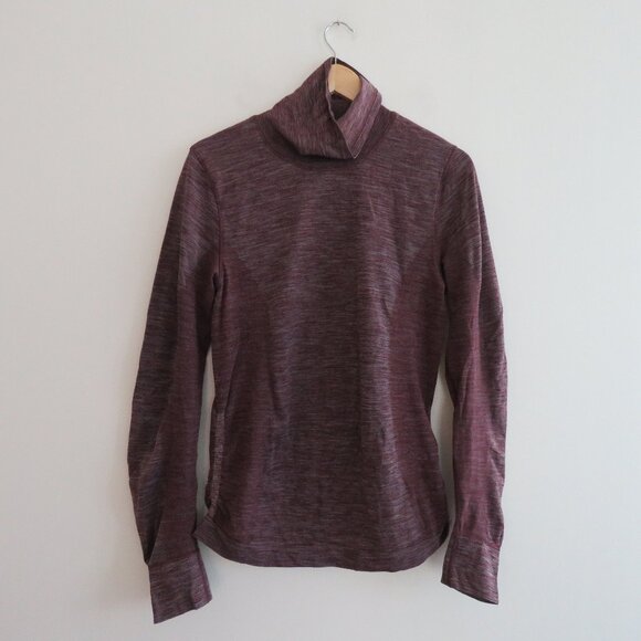 LULULEMON Woolly Wonder Turtleneck Top in Dark Adobe / White Wool - Size US 6 - Picture 3 of 14